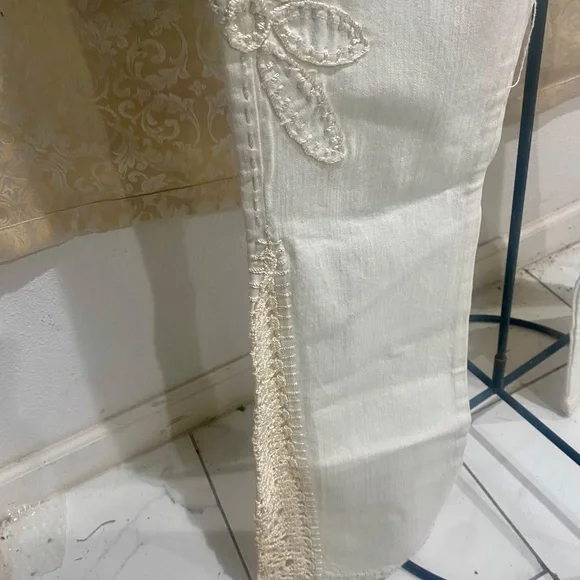 Parasuco Vintage Hand Stitched Embellished Denim Sz 27 - Picture 10 of 13